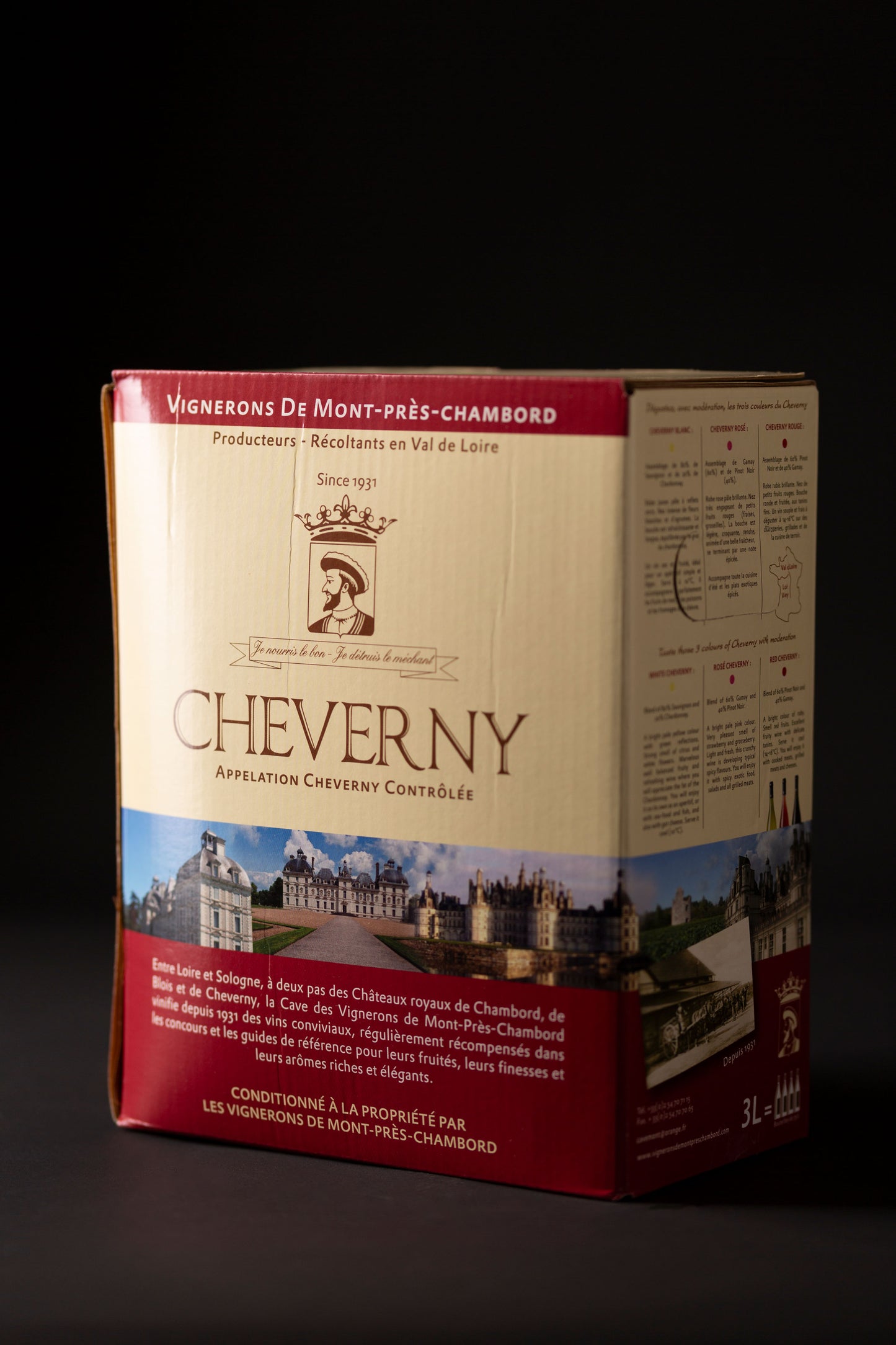 BIB® - Fontaine à vin "AOC Cheverny Rouge" 3 litres - en vente sur la boutique en ligne de La Cave Coopérative des Vignerons de Mont-Près-Chambord