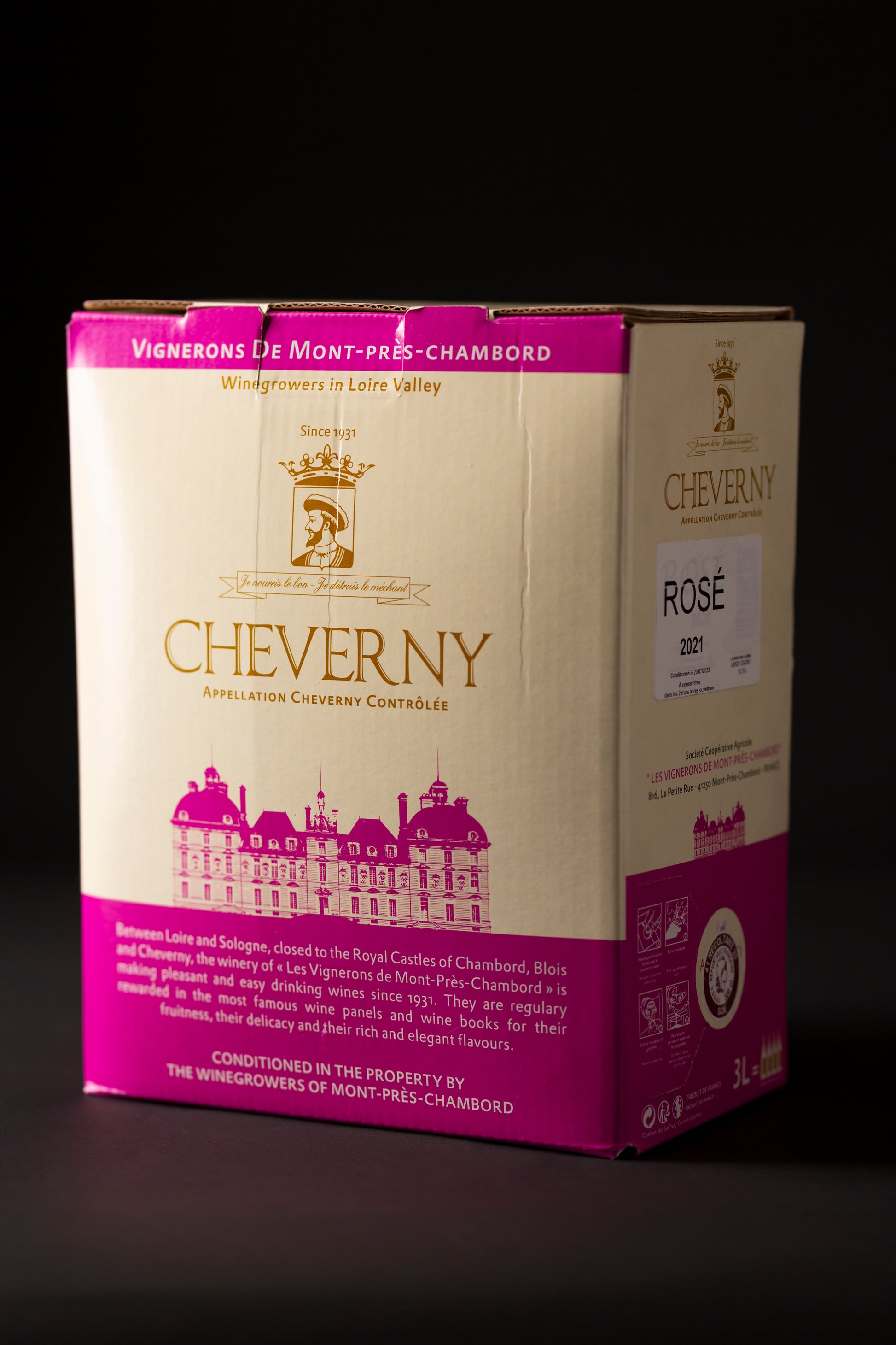 BIB® - Fontaine à vin "AOC Cheverny Rosé" 3 litres - en vente sur la boutique en ligne de La Cave Coopérative des Vignerons de Mont-Près-Chambord