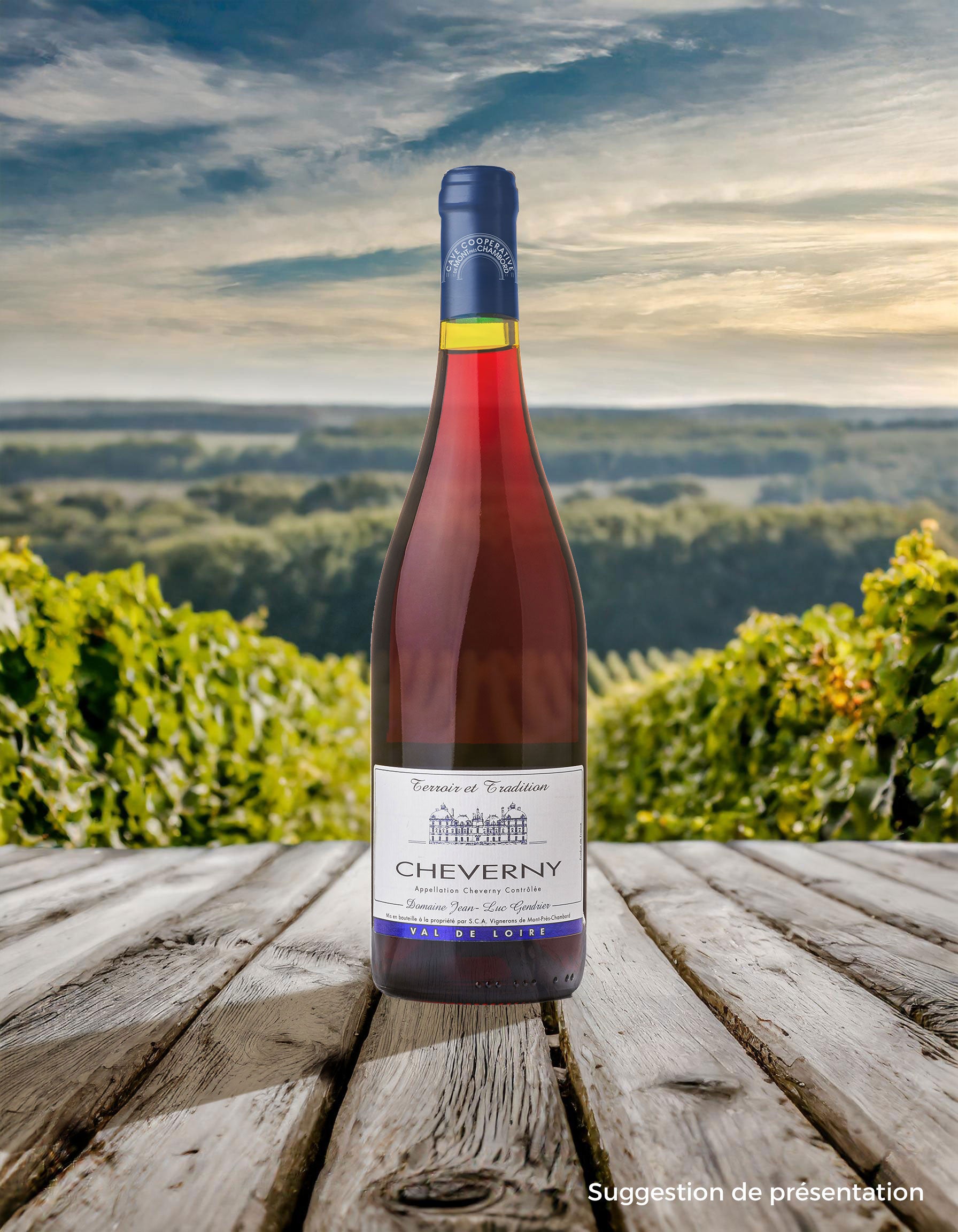 Bouteille de vin AOC Cheverny Rouge 2022 - "Cuvée Terroir et Tradition" en vente en ligne sur la boutique de La Cave Coopérative des Vignerons de Mont-Près-Chambord