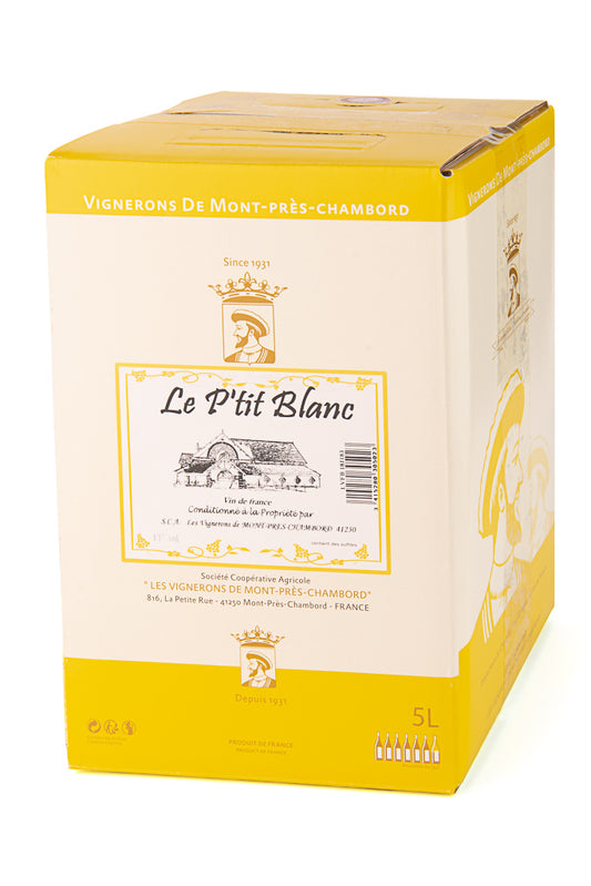BIB - fontaine à vin : vin blanc le petit Blanc - VSIG La cave Coopérative des Vignerons de Mont-Près-Chambord - 5 litres